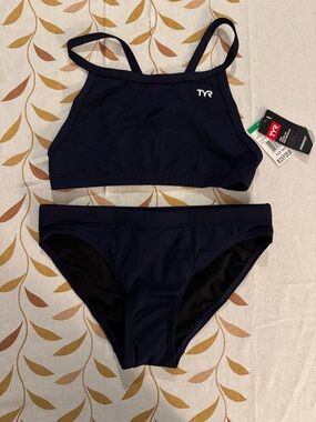 TYR Navy Blue Two-Piece Sports Bikini